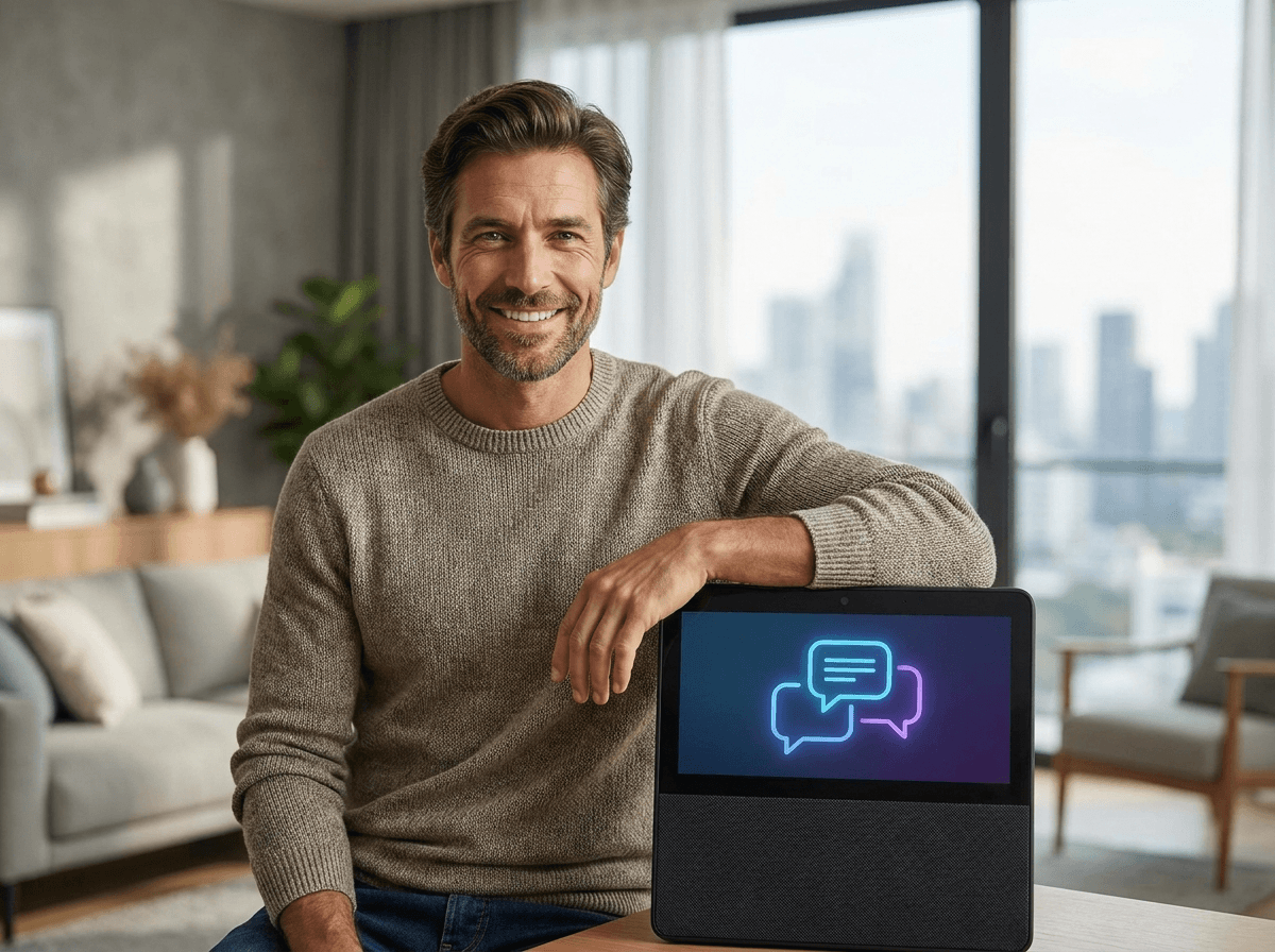 AI boyfriend chat preview on a smartphone